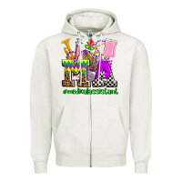 Oatmeal Heather mardi gras ma medical assistant Zipper Hoodie - AdoDesignShop