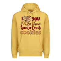 Antique Gold i love you more than santa loves cookies Premium Hoodie - LillyAllenDesigns