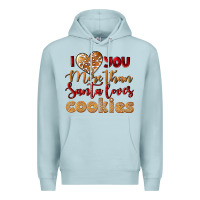 Blue Mist i love you more than santa loves cookies Premium Hoodie - LillyAllenDesigns