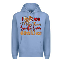 Colony Blue i love you more than santa loves cookies Premium Hoodie - LillyAllenDesigns
