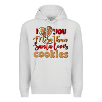 Dove Grey i love you more than santa loves cookies Premium Hoodie - LillyAllenDesigns