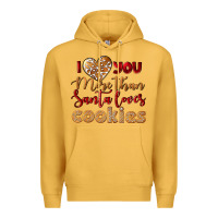 Mustard i love you more than santa loves cookies Premium Hoodie - LillyAllenDesigns