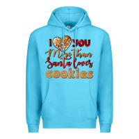Ocean Blue i love you more than santa loves cookies Premium Hoodie - LillyAllenDesigns