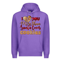 Purple i love you more than santa loves cookies Premium Hoodie - LillyAllenDesigns