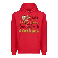 Red i love you more than santa loves cookies Premium Hoodie - LillyAllenDesigns