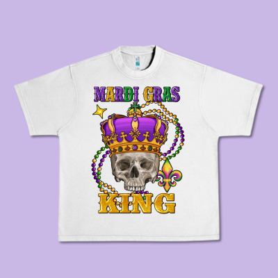 Skull Mardi Gras King Urban Heavy Tee Designed By Fadigitalartstudio