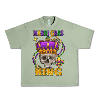 Oil Green Skull Mardi Gras king Urban Heavy Tee - FaDigitalArtStudio
