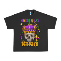 Pigment Black Skull Mardi Gras king Urban Heavy Tee - FaDigitalArtStudio