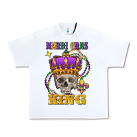 White Skull Mardi Gras king Urban Heavy Tee - FaDigitalArtStudio