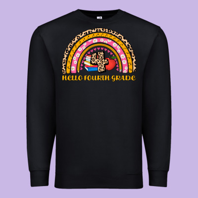 Back To School Rainbow Hello Fourth Grade Premium Sweatshirt Designed By Adodesignshop