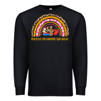 Black back to school rainbow hello fourth grade Premium Sweatshirt - AdoDesignShop