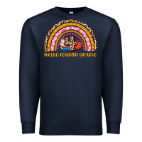 Navy back to school rainbow hello fourth grade Premium Sweatshirt - AdoDesignShop