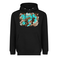 Black cowhide leopard turquoise background Heavyweight Hoodie - AdoDesignShop