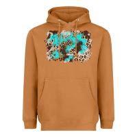 Meerkat cowhide leopard turquoise background Heavyweight Hoodie - AdoDesignShop