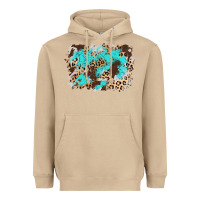 Mushroom cowhide leopard turquoise background Heavyweight Hoodie - AdoDesignShop