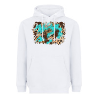 White cowhide leopard turquoise background Heavyweight Hoodie - AdoDesignShop
