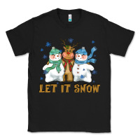 Black let it snow reindeer snowman Classic Tee - CowGirlArtShop