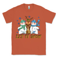 Copper let it snow reindeer snowman Classic Tee - CowGirlArtShop