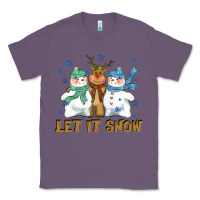 Lavender let it snow reindeer snowman Classic Tee - CowGirlArtShop