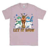 Lilac let it snow reindeer snowman Classic Tee - CowGirlArtShop