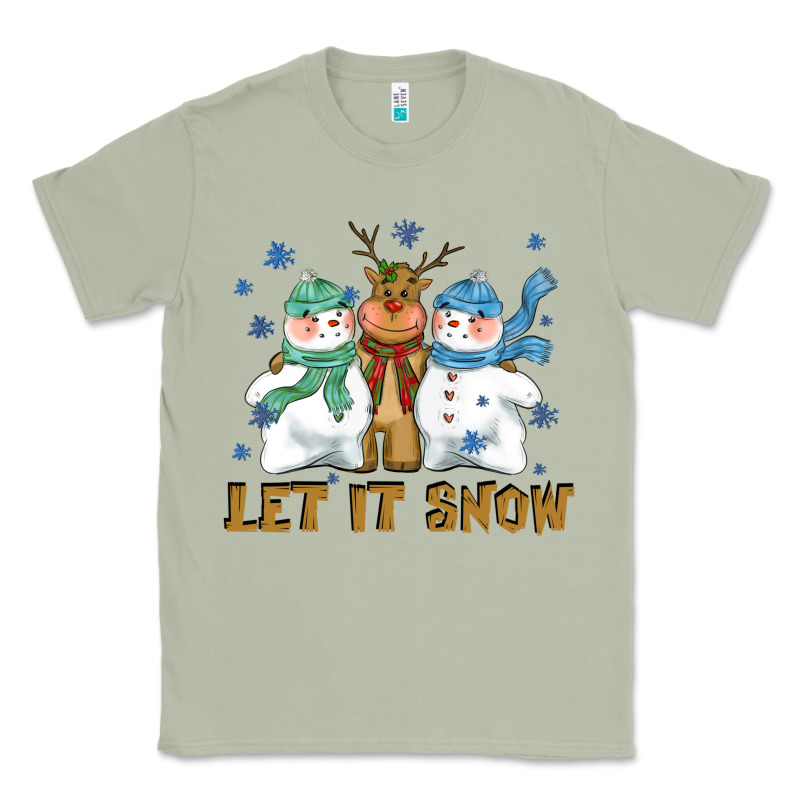 Let It Snow Reindeer Snowman Classic Tee by CowGirlArtShop | Teevron