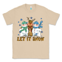 Mushroom let it snow reindeer snowman Classic Tee - CowGirlArtShop