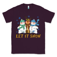 Plum let it snow reindeer snowman Classic Tee - CowGirlArtShop