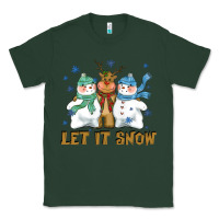 Sports Green let it snow reindeer snowman Classic Tee - CowGirlArtShop