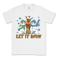 White let it snow reindeer snowman Classic Tee - CowGirlArtShop