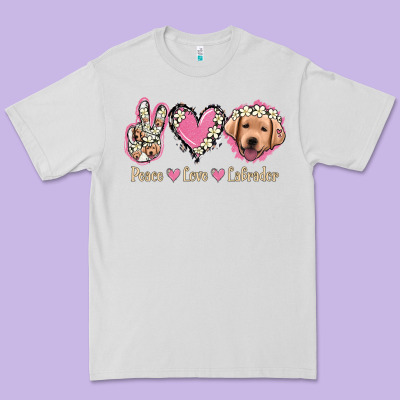 Peace Love Labrador Premium Tee Designed By Jasminsmagicworld