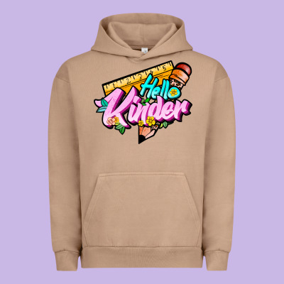 Hello Kinder Urban Hoodie Designed By Jahusdesignshop