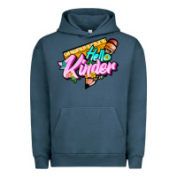Pigment Midnight Navy hello kinder Urban Hoodie - JahusDesignShop