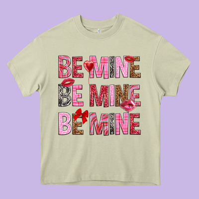 Be Mine Be Mine Be Mine Valentine's Day Heavy Core Tee Designed By Howdyjamesfarm