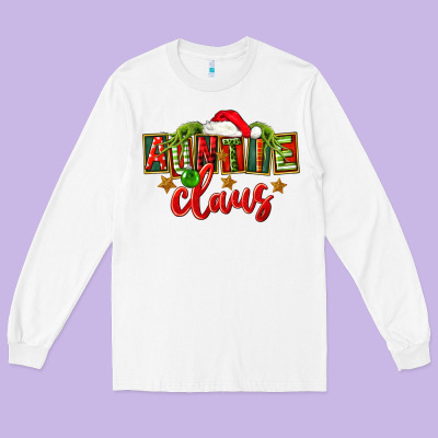Christmas Auntie Claus Long Sleeve Tee Designed By Fadigitalartstudio