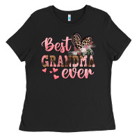 Black Best Grandma ever Mother's Day Ladies Tee - CowGirlArtShop