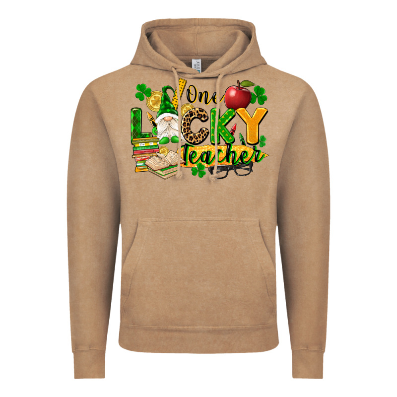 One Lucky Teacher Vintage Hoodie by FaDigitalArtStudio | Teevron