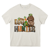 Cream Egg hunter with rabbit Easter Day Heavy Core Tee - HowdyJamesFarm