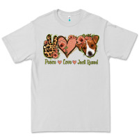 Dove Grey Peace Love Jack Russel Premium Tee - Jasminsmagicworld