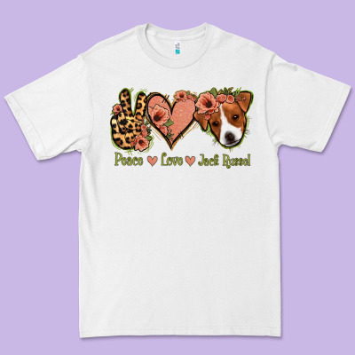 Peace Love Jack Russel Premium Tee Designed By Jasminsmagicworld