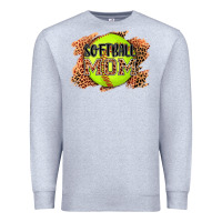 Heather Grey softball mom Premium Sweatshirt - AdoDesignShop