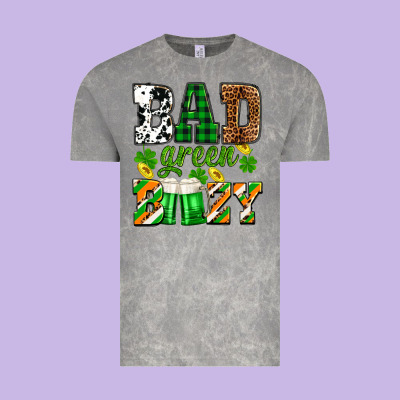 St. Patrick's Bad Green Boozy Vintage Tee Designed By Oliviacreatesart