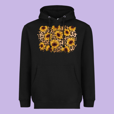 Sunflower Leopard Background Heavyweight Hoodie Designed By Adodesignshop
