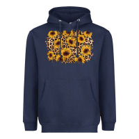 Navy sunflower leopard background Heavyweight Hoodie - AdoDesignShop