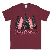 Burgundy pink merry christmas Classic Tee - CowGirlArtShop