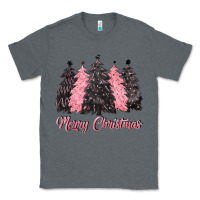 Charcoal Heather pink merry christmas Classic Tee - CowGirlArtShop