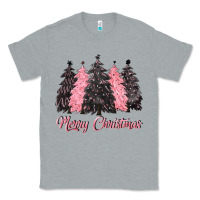 Heather Grey pink merry christmas Classic Tee - CowGirlArtShop