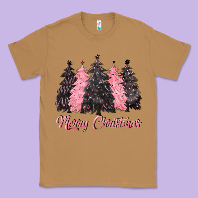Pink Merry Christmas Classic Tee Designed By Cowgirlartshop