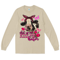 Valentine's Day Shut Up And Kiss Me Heifer Holstein Cow Long Sleeve Tee | Teevron