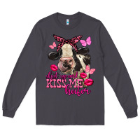Smoke Valentine's Day Shut Up And Kiss Me Heifer Holstein Cow Long Sleeve Tee - FaDigitalArtStudio