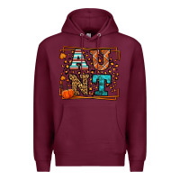 Burgundy Autumn Leopard Aunt Premium Hoodie - LillyAllenDesigns